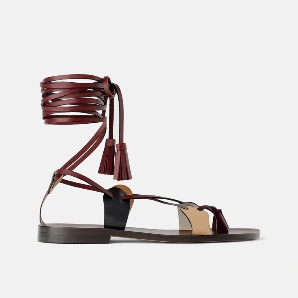 ZARA BNWT Strappy Leather Sandals - Picture 3 of 8